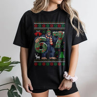 Humorous Sasquatch Ugly Sweater Shirt, Bigfoot 67 Christmas T-Shirt, 67th Birthday Bigfoot Tee, Retro Bigfoot Graphic T-Shirt, Holiday Present