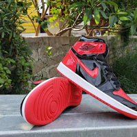 Sneakers, Black Red Colorway, Lace Up Design, Casual Gift for Sneaker Fans