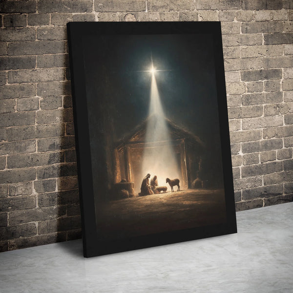 Holy Family Bethlehem Star Canvas, Nativity Scene Canvas Wall Art, Christian Christmas Wall Decor, Religious Canvas Print, Ho