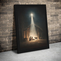 Holy Family Bethlehem Star Canvas, Nativity Scene Canvas Wall Art, Christian Christmas Wall Decor, Religious Canvas Print, Holiday Home Present