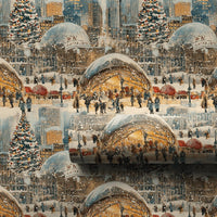 Snowy Millennium Park the Bean Gift Wrap, Chicago Christmas Wrapping Paper, Watercolor City Skyline Gift Wrap, Winter Holiday Present Paper