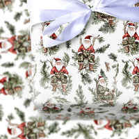 Camo Rifle Santa Claus Gift Wrap, Hunter Santa Wrapping Paper, Rustic Outdoor Santa Christmas Wrapping Paper, Hunting Holiday Gift Wrap