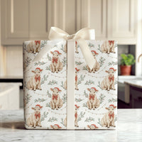 Farmhouse Calf Gift Wrap, Baby Cow Christmas Wrapping Paper, Rustic Cow Wrapping Paper, Holiday Country Gift Wrap, Xmas Present Roll