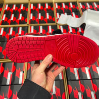 High Top Sneakers, Black Red White Colorway, Lace Up Design, Casual Gift for Sneaker Fans