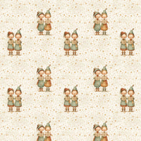 Vintage Christmas Caroler Gift Wrap, Starry Song Carolers Wrapping Paper, Starlit Winter Holiday Gift Wrapping Paper, Nostalgic Gift Wrap