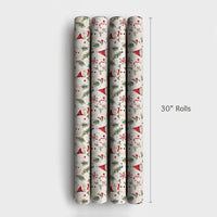 Adorable Holiday Snowmen Gift Wrap, Watercolor Snowman Wrapping Paper, Candy Cane Winter Wrapping Paper, Festive Christmas Present Paper Roll