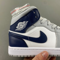 Mid Top Sneakers, Blue White Gray Pink Colorway, Lace Up Design, Casual Gift for Sneaker Fans