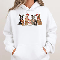 Reindeer Dog Christmas Hoodie, Christmas Dogs Hoodie, Adorable Dog Lover Hooded Sweatshirt, Festive Pet Mom Pullover, Dog Lover Holiday Present