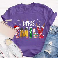 Custom Name Teacher Shirt, Personalized Christmas Teacher T-Shirt, Holiday School Educator Graphic Tee, Xmas Teacher Appreciation Present Tee