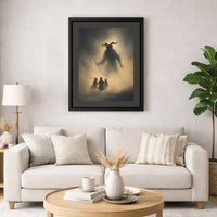 Dark Fantasy Demon Canvas Print, Krampus Canvas Wall Art, Gothic Horror Christmas Canvas, Spooky Holiday Wall Decor, Winter Myth Present