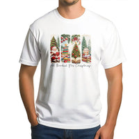 Bookish Christmas Tree Tee, All Booked for Christmas Shirt, Vintage Santa Book Stack T-Shirt, Comfy Reader Holiday Tee, Xmas Present