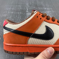 Low Top Sneakers, Orange White Colorway, Lace Up Design, Casual Gift for Sneaker Fans