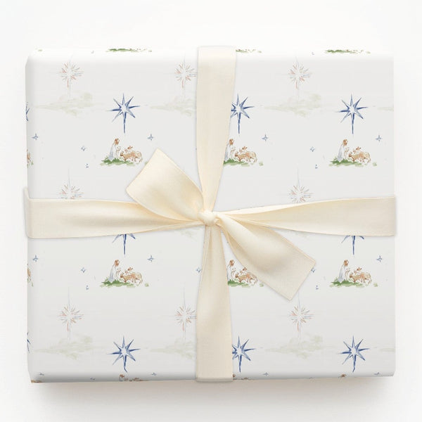 Star of Bethlehem Gift Wrap, Good Shepherd Wrapping Paper, Religious Christmas Wrapping Paper, Christian Holiday Wrapping Pap
