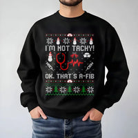 Humorous Medical Heart Rhythm Sweater, Nurse Ugly Christmas Sweatshirt, RN Holiday Graphic Crewneck, Nurse Practitioner Xmas Pullover