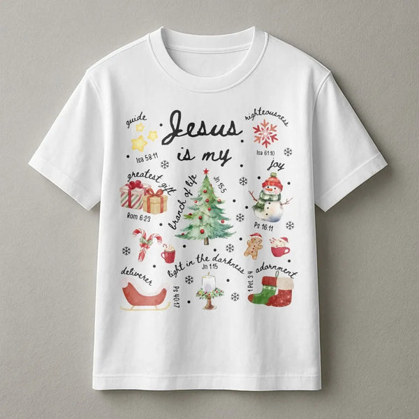Christian Christmas Shirt, Jesus Is My Greatest Present T-Shirt, Bible Verse Tree Graphic Tee, Faith Holiday T-Shirt, Religio