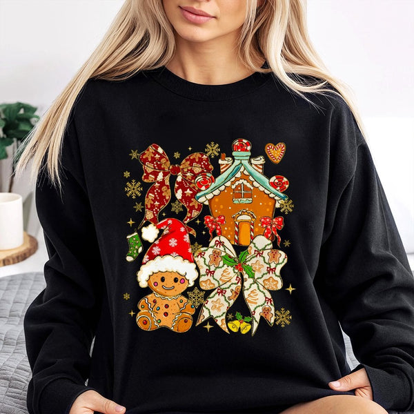 Holiday Gingerbread House Sweater, Gingerbread Man Christmas Sweatshirt, Adorable Xmas Pullover, Festive Christmas Crewneck, 