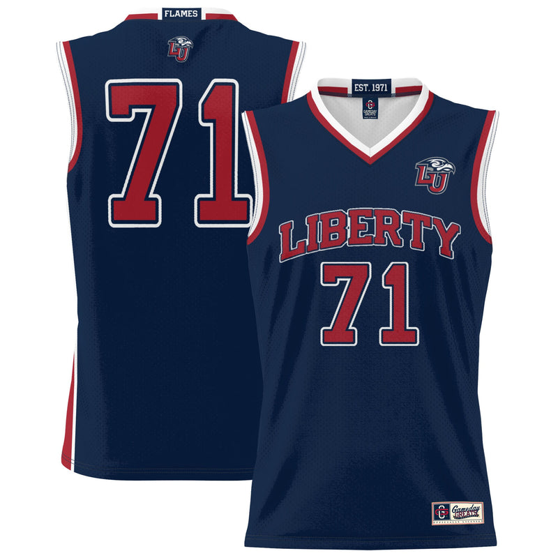 #71 Liberty Flames Lightweight Basketball Jersey - Navy
