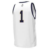 White Navy Midshipmen #1 Replica Basketball Jersey