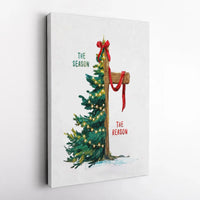 Christian Cross Canvas Print, The Season the Reason Christmas Canvas Art, Pine Tree Religious Wall Art, Faith Canvas Decor, Holiday Present