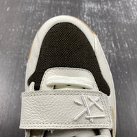 Low Top Sneakers, White Yellow Brown Colorway, Leather Footwear, Reverse Hook Design, Lace Up Design, Casual Gift for Sneaker Fans