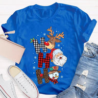 Merry Christmas Vibes Graphic Tee, Christmas Reindeer Snowman Santa Claus Shirt, Adorable Holiday Season T-Shirt, Festive Xmas Shirt