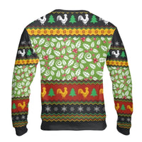 Humorous Farmhouse Chicken Holiday Crewneck, Rooster Ugly Christmas Sweater, Festive Xmas Poultry Jumper, Farm Lover Holiday Sweatshirt