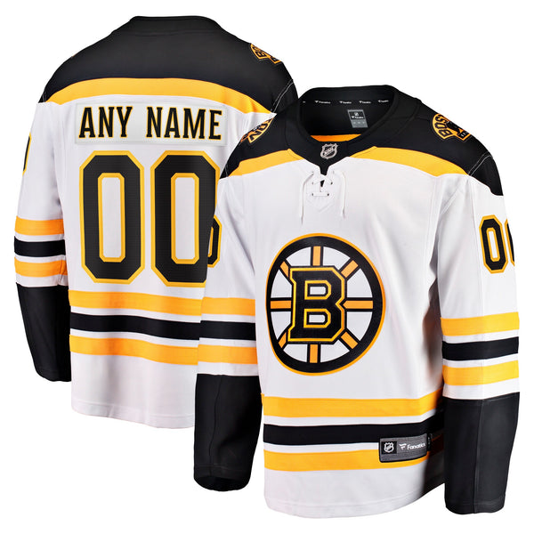 Boston Bruins White Away Breakaway Custom Jersey