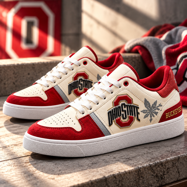 OSU Scarlet and Cream - Low Top Sneakers with Collegiate Attitude - main
