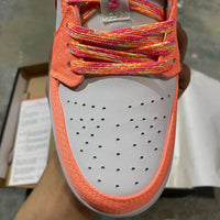 Low Top Sneakers, Orange Colorway, Lace Up Design, Casual Gift for Sneaker Fans