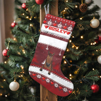 Fair Isle Velboa Stocking, Personalized Horse Christmas Stocking, Custom Name Equestrian Holiday Decor, Fireplace Christmas Stocking