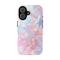 Iridescent Star Phone Case, Pastel Christmas iPhone Case, Dreamy Holiday Tough Phone Case, Adorable Winter Aesthetic iPhone Cover, Xmas Present