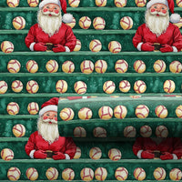 Green Sports Shelf Gift Wrap, Santa Baseball Christmas Wrapping Paper, Holiday Baseball Wrapping Paper, Fan Xmas Present Wrapping Paper