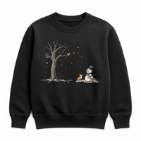 Snowman Woodland Critters Sweatshirt, Winter Forest Animals Sweatshirt, Adorable Christmas Wildlife Sweatshirt, Comfy Nature Holiday Crewneck