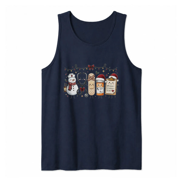 Adorable Medical Snowman Stethoscope Tank, Nurse Christmas Tank Top, Holiday Nurse Sleeveless Tank, Christmas Present for Nur