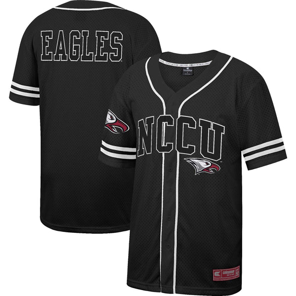 North Carolina Central Eagles Free Spirited Mesh Button-Up Baseball Jersey - Black