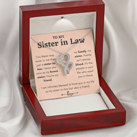 Interlocking Hearts Pendant, Sister in Law Double Heart Necklace, 14K White Gold Over Stainless Steel Birthday Christmas Jewelry Present