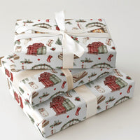 Book Lover Holiday Gift Wrap, Comfy Fireplace Christmas Wrapping Paper, Rustic Winter Books Stockings Wrapping Paper, Festive Xmas Gift Wrap