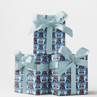 Reindeer Scarf Holiday Gift Wrap, Schnauzer Dog Wrapping Paper, Christmas Puppy Wrapping Paper, Dog Lover Christmas Present Paper