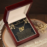Sentimental Heart Necklace, Mother-in-Law Interlocking Hearts Necklace, Birthday Double Heart Necklace, Christmas Jewelry Present for Her