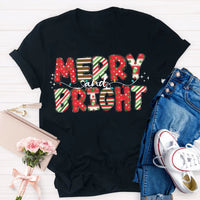 Festive Holiday Dots Graphic Tee, Merry and Bright Polka Dot Christmas T-Shirt, Adorable Xmas Season Shirt, Christmas Present for Women and Men