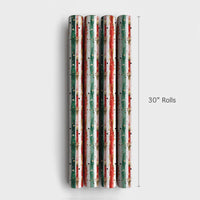Red Green Gold Stripe Gift Wrap, Abstract Christmas Wrapping Paper, Watercolor Brush Strokes Gift Wrap, Polka Dot Holiday Paper