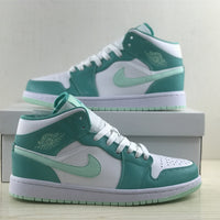 Mid Top Sneakers, Green Colorway, Lace Up Design, Casual Gift for Sneaker Fans