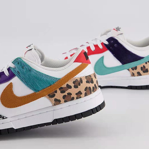 Low Top Sneakers, White Multicolor Colorway, Lace Up Design, Casual Gift for Sneaker Fans