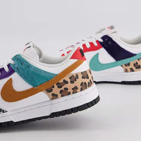 Low Top Sneakers, White Multicolor Colorway, Lace Up Design, Casual Gift for Sneaker Fans