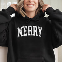 Distressed Collegiate Christmas Sweatshirt, Merry Christmas Hoodie, Retro Holiday Hoodie, Winter Christmas Pullover, Holiday Present for Men