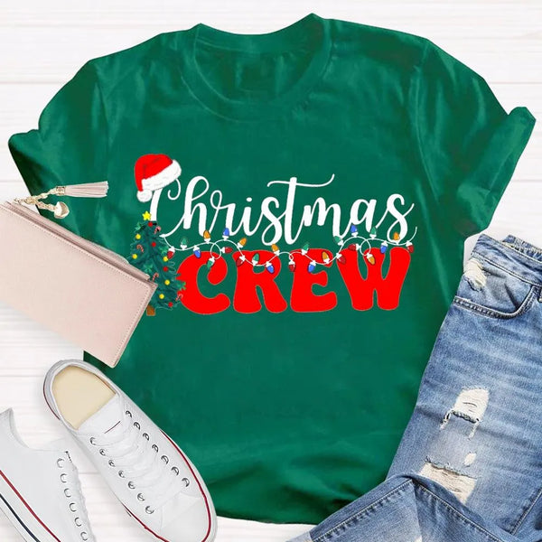 Festive Trees and Lights Graphic Shirt, Christmas Crew T-Shirt, Matching Family Xmas Tee, Holiday Party Group Vacation Shirt