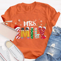 Custom Name Teacher Shirt, Personalized Christmas Teacher T-Shirt, Holiday School Educator Graphic Tee, Xmas Teacher Appreciation Present Tee