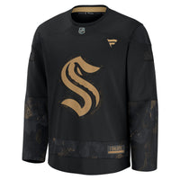 Seattle Kraken Black 2024 Military Appreciation Practice Jersey