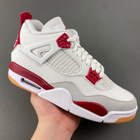 Low Top Sneakers, White Red Gray Colorway, Suede Footwear, Lace Up Design, Casual Gift for Sneaker Fans