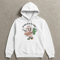 Retro Snack Cake Holiday Hooded Sweatshirt, Christmas Tree Cake Hoodie, Adorable Cartoon Christmas Pullover, Sweet Treat Winter Hoodie